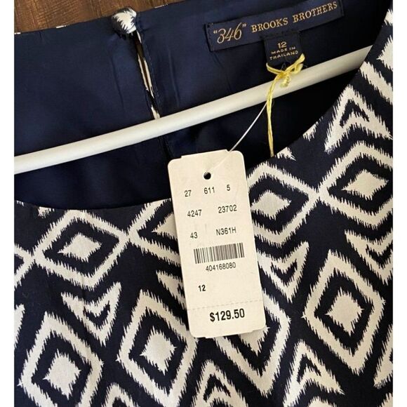 NWT Brooks Brothers Blue and White Dress (size 12) - Picture 9 of 10
